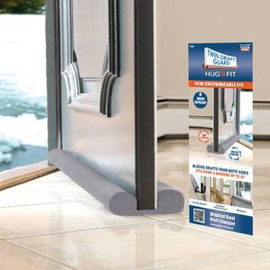lot 2139 image: Twin Draft Guard Hug N Fit, Original Dual Draft Stopper Instantly Blocks Air from Entering, Water Repellent, Fits 28��-36�� Length with 1.5�� Energy Saver Tube