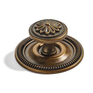 lot 2143 image: khtumeware 10 Pack 2.5 Inch Antique Brass Cabinet knobs with Backplate,Vintage Backplate for Drawer knobs, Bi-Fold Door Knobs