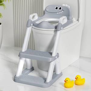 lot 3432 image: Potty Training Seat for Toddlers, 2 in 1 Potty Training Toilet with Anti-Slip Pad Step Stool, Toddler Toilet Seat for Boys and Girls (Include 2 Ducks)