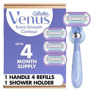 lot 4063 image: Gillette Venus Deluxe Smooth Swirl Womens Razor Handle  4 Blade Refills, Flexible Handle and Pivoting Head