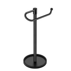 lot 4099 image: JIAPAIDUO Hand Towel Holder Stand, Matte Black Standing Towel Racks for Bathroom, Stainless Steel Free Standing Towel Rack, Towel Bar Kitchen Vanity Countertops Decor