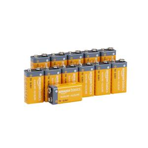 lot 4113 image: Amazon Basics 12-Pack 9V Long-Lasting Alkaline Batteries, 5-Year Shelf Life - For Smoke Detector, Electronics & Audio