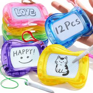 lot 4114 image: JOYIN 12 Pcs Mini Magnetic Drawing Board, 6 Different Color Erasable Keychain Drawing Board, Writing Pad for Boys and Girls, Party Favors for Kids 8-12, Classroom Prize, Birthday Goodie Bag Stuffers