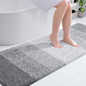 lot 4117 image: OLANLY Bathroom Runner Rugs 70x24, Extra Soft Absorbent Microfiber Bath Rugs, Rubber Backing, Quick Dry, Washable Bath Mats for Bathroom Floor, Tub and Shower, Home Decor Accessories, Light Grey