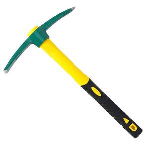 lot 4157 image: ZOENHOU 15-Inch Solid Pick Mattock, Forged Garden Pick, Weeding Mattock Hoe Agriculture Hand Tools with Heavy-Duty Fiberglass Handle for Weeding Cultivating Camping or Prospecting