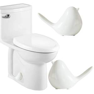 lot 4159 image: Ceramic Bird Toilet Bolt Covers Decorative Toilet Bolt Caps,Set of 2 Toilet Caps for Bottom of Toilet, Toilet Screw Cover Caps for Bolts Bathroom Decor Acessories, Easy Installation (White)