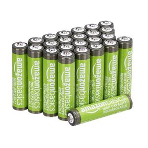 lot 4183 image: Amazon Basics 24-Pack Rechargeable AAA NiMH High-Capacity Batteries, 850 mAh, 1.2V, Low Self-Discharge, Pre-Charged, Recharge up to 500x Times