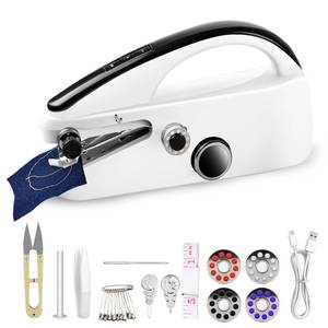 lot 4187 image: Handheld Sewing Machine, Easy to Use Portable Electric Mini Sewing Machines for Beginners with Two Speeds, Travel and DIY