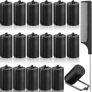lot 4199 image: Syhood 18 Pcs Satin Rollers for Black Hair Foam Sponge Rollers Black Satin Wrapped Hair Curlers for Hairdressing Styling(1.42 Inch)