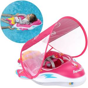 lot 4200 image: Swimbobo Baby Pool Float Inflatable Spaceship Infant Swim Float with Cloth Safety Seat Pool Toys for Kids 6-36 Months(Red, Large)