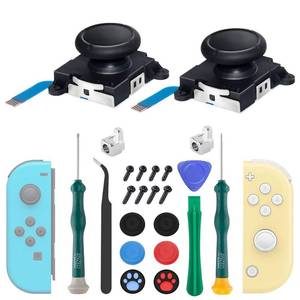 lot 4203 image: LONANDY 2 Pack Joycon Joysticks, Joycon Repair Kit Joystick Replacement Parts for Nintendo Switch, Switch Lite & Switch OLED, Include Thumb Grips, Metal Lock Buckles