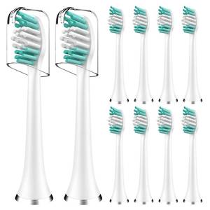 lot 4212 image: Elyhead Toothbrush Heads Replacement Compatible with AquaSonic Vibe SeriesDuo Series ProBlack SeriesBlack Series Pro Electric Toothbrush, White, 10 Pack
