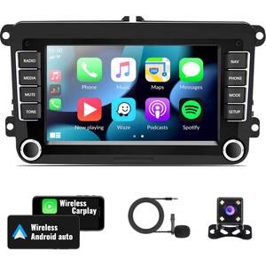 lot 4221 image: 2G64G Android Car Stereo for VW Volkswagen Seat Golf Passat Jetta Beetle Tiguan Touran EOS 7�� Double Din Touchscreen Bluetooth Radio with CarPlay Android Auto GPS Navigation WiFi FM Backup Camera MIC