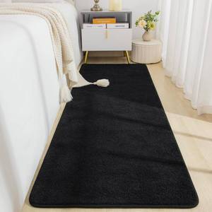 lot 5452 image: B BENRON Soft Runner Rugs for Bedroom 2x6, Non Slip Runners for Hallway Kitchen Laundry Dorm Washable, Minimalist Low Pile Long Rugs for Boys Men Girls Kids, Black
