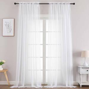 lot 5458 image: Chyhomenyc Extra Long White Sheer Curtains 108 Inches Long 2 Panels, Light Filtering White Curtains for Living Room, Soft Gentle Voile Rod Pocket Bedroom Window Drapes, 59Wx108L Inch, 9FT, 2PCS