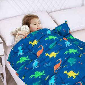 lot 5464 image: Kivik Weighted Blanket 3lbs, Blue Dinosaur Weighted Blankets, Cute Small Weighted Blankets 3 Pounds, Washable Soft Heavy Blanket Throw for All-Season, 36x48 Inches Blue
