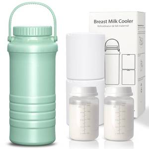 lot 5465 image: Portable Breast Milk Cooler, 22oz Larger Capacity Breastmilk Chiller for Travel & Outdoor, 360° Cooling Keeps Milk Fresh for 24 Hours with 2pcs Breastmilk Storage Bottle, Breastfeeding Essentials