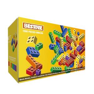 lot 5466 image: Bestoyz Building Bricks 1000 Pieces in Rainbow Colors, Classic Generic Building Blocks Toy for Boys & Girls, Educational Building Toys for Classroom, School, Toys for Kids Aged 4