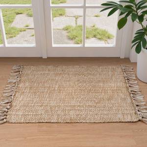 lot 6051 image: Collive Small Bathroom Rug, 2 x 3 Hand-Woven Low Profile Front Entryway Rug, Tan Cotton Reversible Washable Kitchen Mat Modern Farmhouse Carpet for Foyer Bedroom Back Door Decor