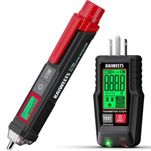 lot 6052 image: KAIWEETS Electrical Test Kit, Non-Contact Voltage Tester and GFCI Outlet Tester with LCD Display, Wiring Fault Checker, Outlet Tester Kit for Electrician, DIY, 2-Piece