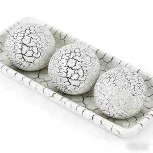 lot 6054 image: vskikris Decorative Orbs for Bowls and Vases, Set of 3, 4 inches, Coffee Table Decor Balls, Table Centerpiece Decorations