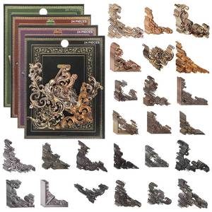 lot 6057 image: A96PCS Vintage Corner Stickers, Retro Aesthetic Decorative Scrapbooking Stickers for DIY Journal, Planner, Photo Frame, Wall Art Collage and Room Decor
