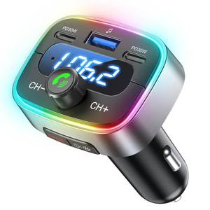 lot 6082 image: HUNDRUP Bluetooth 5.4 Car Adapter 60W Charging USB Bluetooth Adapter for Car,Wireless Fm Transmitter Radio,Handsfree Calling and Audio Receiver,HiFi Music Player,7 Colors LED Backlit