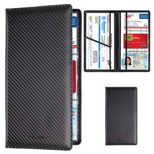 lot 6095 image: TOURSUIT Car Registration and Insurance Card Holder, Vehicle License Document Glove Box Compartment Organizer, Interior Car Accessories for Women Men Teens (Carbon Fiber Black)