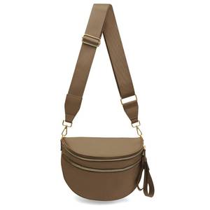 lot 6129 image: Crossbody Bum Bags for Women Pure Colour Spacious Trendy Sling Bag Nylon Fanny Pack Shoulder Bag for Travel