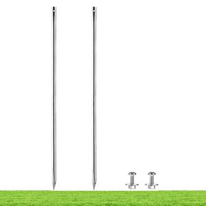 lot 6135 image: Kichwit 27.6��2.3ft Metal Stakes for Yard Signs, 58 Inch Thick, Stainless Steel, Hardware Included