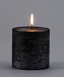 lot 6177 image: Giftcraft Rustic Pillar Candle, 3-inch Height, Black, Set of 2