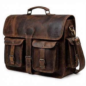 lot 9737 image: cuero Leather Messenger Bag for Men, 16 Inch Laptop Crossbody, Vintage Handmade Leather Shoulder Satchel Bag for Men, Full Grain Business Briefcase for OfficeWorkTravel - Brown