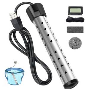 lot 9741 image: 2000W Immersion Water Heater Electric with 304 Stainless Steel Cover, Portable Water Heater with Intelligent Temperature Control and Digital Thermometer, Bucket Heater 5 Gallon, Quick Heat in Minutes