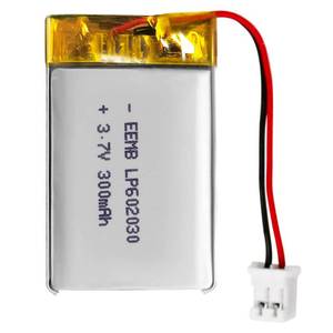 lot 10380 image: EEMB Lithium Polymer Battery 3.7V 270mAh 602030 Lipo Rechargeable Battery Pack with Wire JST Connector for Speaker and Wireless Device- Confirm Device & Connector Polarity Before Purchase