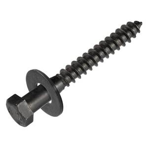 lot 10382 image: 14 x 2-12 (100 Pack) Lag Screw Kit, 100 Screws and 100 Washers, Ceramic Black Ruspert Coating for Exterior Use, Meets ASTM A307 and ASME B18.2.1, IndustrialCommerical Grade by Makers Bolt