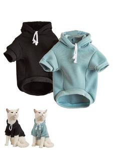 lot 10388 image: QWINEE Basic Dog Hoodie Sweatshirt Puppy Sweater Warm Cat Costumes Pet Clothes for Chihuahua Puppy Kitten Small Medium Dogs Multicolored Large