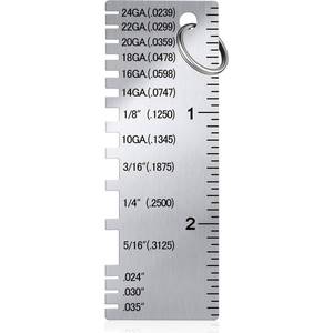 lot 10394 image: Weewooday 1 Pcs WireMetal Sheet Thickness Gauge Metal Tool Stainless Steel Welding One Sided Material Thickness Gauge Plated Size Inspection Tool (Square)
