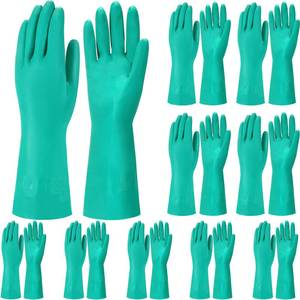 lot 10414 image: Potchen 10 Pairs Chemical Resistant Gloves Heavy Duty Thick Nitrile Gloves Bulk for Cleaning, Resist Household Acid, Alkali and Oil (X-Large)