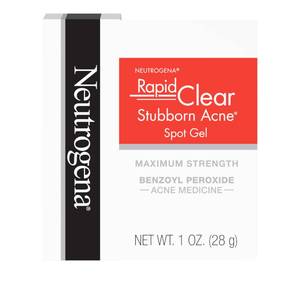 lot 10422 image: Neutrogena Rapid Clear Stubborn Acne Spot Treatment Gel, Maximum Strength 10% Benzoyl Per-oxide Treatment Medication for Acne Prone Skin, Pimple Cream Reduces Size & Redness, 1 oz