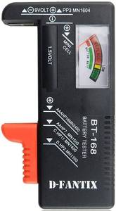 lot 10424 image: D-FantiX Battery Tester, Universal Battery Checker Small Battery Testers for AAA AA C D 9V 1.5V Button Cell Household Batteries Model BT-168
