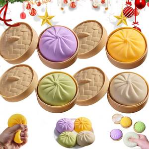 lot 10425 image: 4PCS Giant Glitter Dumpling, Giant Dumpling Squishy, Mega Rainbow Dumplings, Cute Anxiety Relief Fidget , Soft Squeeze Decompression Dough for Adults��Small��