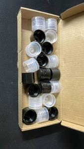 lot 10429 image: Small Plastic Storage Container Black Lids
