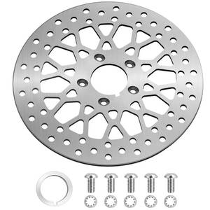 lot 10434 image: 11.5 Front Brake Rotor Compatible with Harley Rotor Electra Glide,Road King,Road Glide, Street Glide,Front Brake Rotor Kit Brushed Finish Stainless