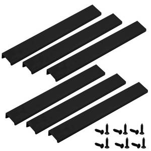 lot 10437 image: LC LICTOP Edge Pull Handles for Cabinets, 9.84 Inch Aluminum Alloy Finger Tab Pulls, Concealed Drawer Handles for Kitchen, Dresser, Wardrobe, 7.56 Inch Hole Spacing, 6Pcs Black Edge Pulls