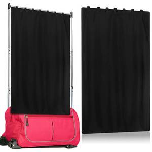lot 10443 image: Windkream Privacy Curtain for Dance Bag Suitcase Portable Changing Room Privacy Curtain Without Rack Partition Screens for Dancer Backstage Accessories, Camping, Window Shades (Black)