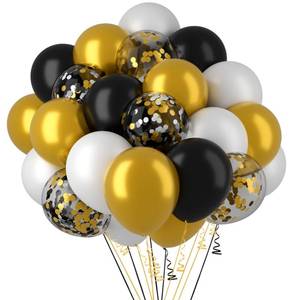 lot 10458 image: Black and Gold Balloons 62 Pcs 12 Inch 2026 Graduation Balloons Graduation Party Decorations Metallic Latex Grad Balloons Class of 2026 for Graduation Birthday Wedding Baby Shower Party Decoration
