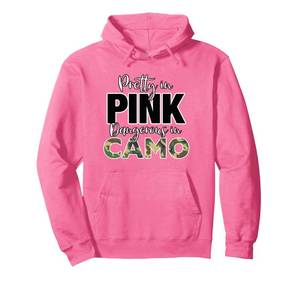 lot 10468 image: Pretty Pink Dangerous Camo  Hunting Sports Pullover Hoodie