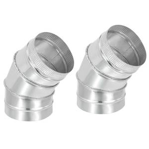 lot 11854 image: PATIKIL 6 OD 45 Degree Elbow Duct Pipe Connector, 2 Pack HVAC Ventilation Chimney Flue Tube Connector Galvanized Iron Adapter Crimped for Vent Exhaust Stovepipe