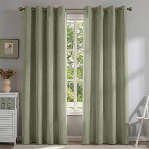 lot 11855 image: DrapeMaster PFAS Free SageGreen Linen Curtains 96 inch Length 2 Panels Set 100% Blackout Long Drapes for Bedroom Living Room Blackout Darkening Curtain Thermal Insulated (52x96 inch,SageGreen)