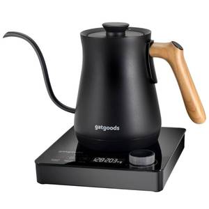 lot 11857 image: GATGOODS Electric Gooseneck Kettle �� Precise Temperature Control, 1200W Fast Boil, Keep Warm Feature, Ideal for Pour-Over Coffee and Tea, 27oz Stainless Steel Interior